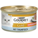 Purina Gourmet Gold Raffiniertes Ragout mit Thunfisch VPE (12x85g Dosen) + usy Block