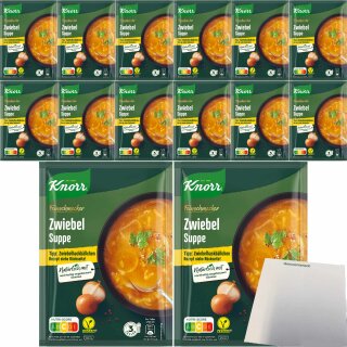 Knorr Feinschmecker Zwiebel Suppe 3 Port (14x62g Packung) + usy Block