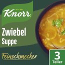Knorr Feinschmecker Zwiebel Suppe 3 Port (14x62g Packung) + usy Block