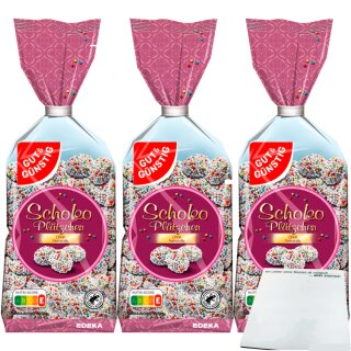 Gut & Günstig Schokoplätzchen mit Nonpareilles 3er Pack (3x200g Beutel) + usy Block