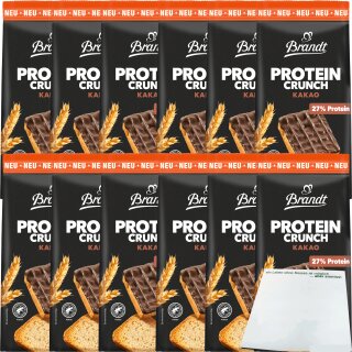 Brandt Zwieback Protein Crunch Kakao VPE (12x70g Beutel) + usy Block