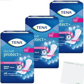 Tena Discreet Maxi Einlagen 3er Pack (3x6er Packung) + usy Block