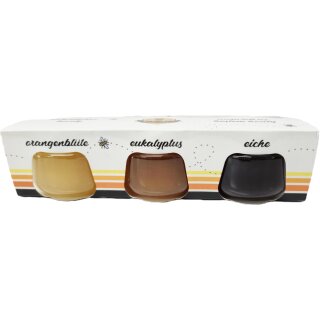 Miel Los Angeles Honig Mix Orangenblüte, Eukalyptus, Eiche (3x70g Glas)