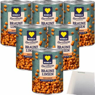 Edeka Herzstücke Braune Linsen VPE (6x400g Dose) + usy Block