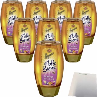 Langnese Flotte Biene Frühlingsblütenhonig VPE (8x250g Flasche) + usy Block