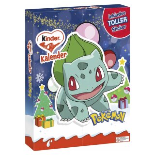 kinder Pokemon Adventskalender mit Bisasam Motiv (198g Packung)