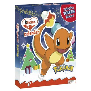 kinder Pokemon Adventskalender mit Glumanda Motiv (198g Packung)