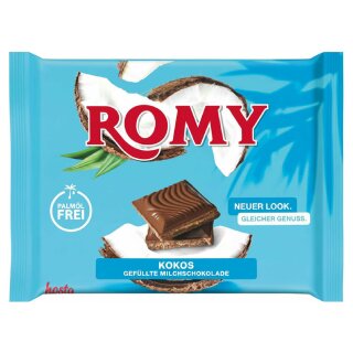 Romy Milchschokolade mit Kokoscreme Füllung 1er Pack (1x150gTafel)