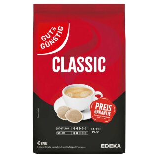 Gut & Günstig Kaffeepads Classic (40Stk, 280g Packung)