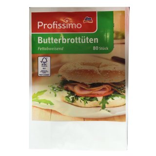 Profissimo Butterbrottüten Fettabweisend (80 St Beutel)
