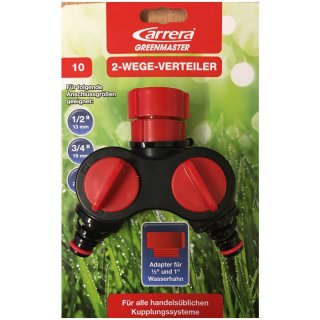 Carrera Greenmaster 2-Wege-Verteiler in schwarz mit Adapter (Nr.10n)