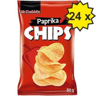 Mr.Knabbits Paprika Chips (24x 50g Tütchen)