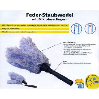 Unger Feder-Staubwedel mit Mikrofaserfingern 39cm