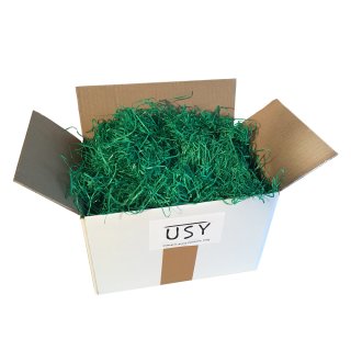 usy Grünes Deko-Gras, Oster-gras für Osternest aus Holzwolle (200g Karton)