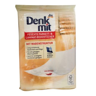 Denkmit Feuchte Parkett- und Laminat-Bodentücher (15St Beutel)