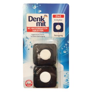 Denkmit WC Wasserkasten Tabletten, 2in1 Entkalker & Reinigung (2 St Packung)