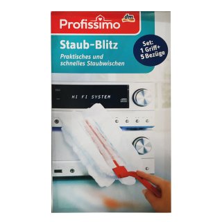 Profissimo Staub-Blitz, Set: 1 Griff + 5 Bezüge (1 Stk Pack)