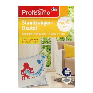 Profissimo Staubsauger Beutel PR10 für Miele,...Optimale Filterleistung (4 St + 1 Filler Packung)