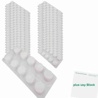 usy Reinigungstabletten 10x1,6g Blister OEM 40er Pack (40x Reinigungstabletten) + usy Block