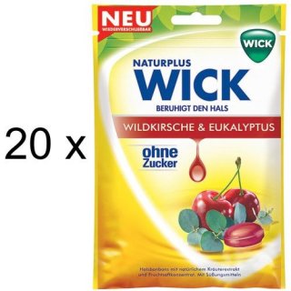 Wick Wildkirsche & Eukalyptus ohne Zucker (20x 72g Beutel)