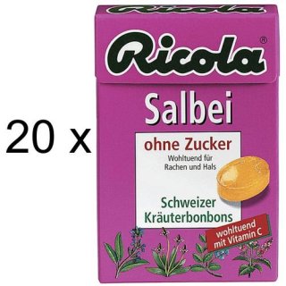 Ricola Salbei ohne Zucker (20x50g Box)
