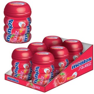 Mentos Chewing Gum "Squeez" Erdbeere (6x 60g Dose)