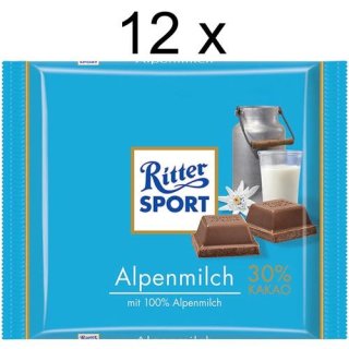 Ritter Sport Alpenmilch (12x 100g Tafeln)
