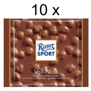Ritter Sport Voll-Nuss, 10er Pack (10x 100g Packung)