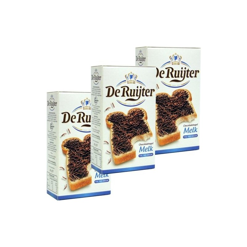 SchokoladenStreusel von De Ruijter "Melk" (Vollmilch), 3x 200g