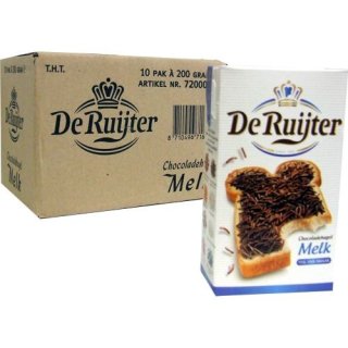 Schokoladen-Streusel von De Ruijter "Melk" (Vollmilch), 10x 200g