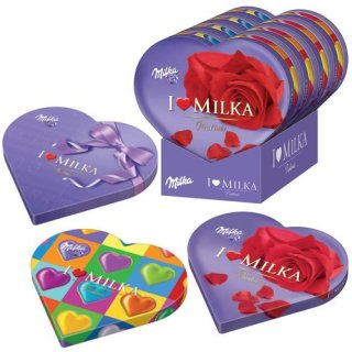 I Love Milka Pralines Herz Schokolade (12x 187g Packung)