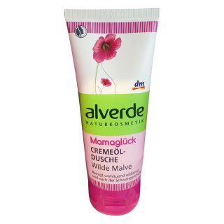 alverde NATURKOSMETIK Mamaglück Cremeöl Dusche Wilde Malve (200ml Tube)