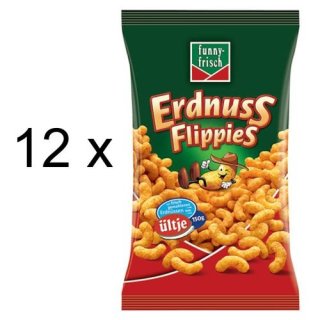 Funny-Frisch Erdnuß Flippies (12x 150g Tüten)
