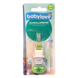 babylove Schnullerband für Schnuller mit Greifring, Stern grün (1 St)