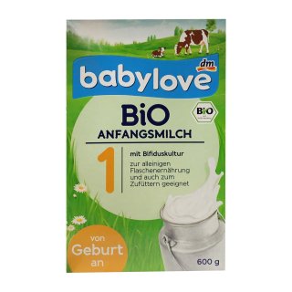 babylove Bio Anfangsmilch 1 von Geburt an (600g Box)
