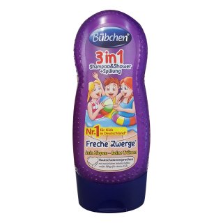 Bübchen 3in1 Shampoo & Shower + Spülung Freche Zwerge (230ml Flasche)
