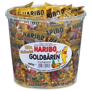 Haribo Goldbären Mini Fruchtgummi, Runddose (100 Tüten)