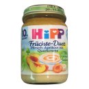 Hipp Früchte-Duett Pfirsich-Aprikose mit Quarkcreme ab 10. Monat, 160g Glass