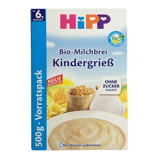 Hipp Bio-Milchbrei Kindergrieß ab 6. Monat (500g Vorratspack)