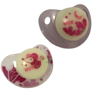 Nuk Beruhigungssauger aus Silikon, Night & Day, Größe 2, 6-18 Monate, Motiv Girl, 2 St