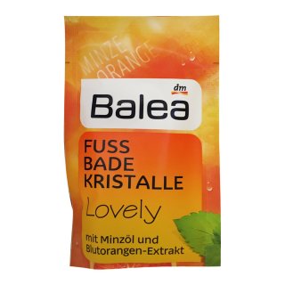 Balea Fuss Badekristalle Lovely mit Minzöl und Blutorange Extrakt (40g Beutel)
