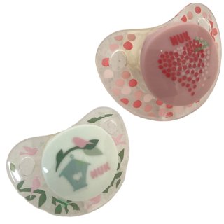 Nuk Beruhigungssauger Trendline Gr.3, ohne Ring Mädchen, Silikon, rot & grün, 2 St