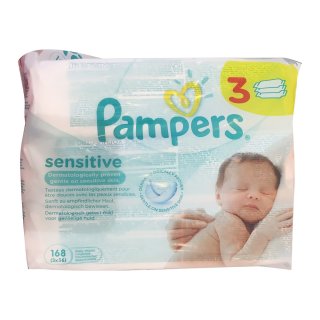 Pampers Feuchttücher sensitive, 3x56 Stück (168 St Beutel)