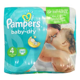 Pampers Baby-Dry Windeln Größe 4 Maxi 7-18 kg (30 St Pack)