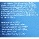 Toppits Ziploc Maxi Doppelverschluss Gefrierbeutel 8er Pack (8x 6 Beutel) + usy Block