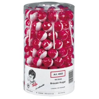 Küfa Brause Kugellolly Lutscher mit Brausekern (100x16g Lutscher)