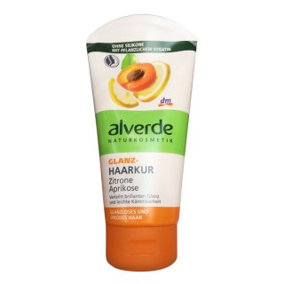 alverde NATURKOSMETIK Glanz Haarkur mit Zitrone & Aprikose (150ml Tube)