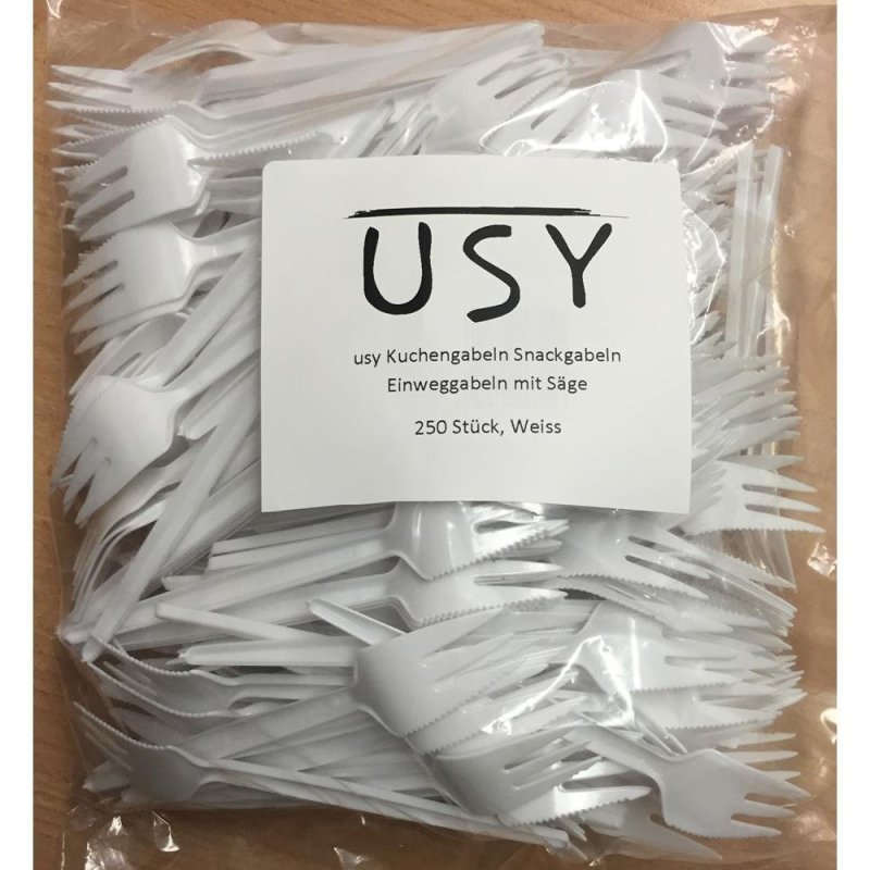 usy Gabeln, Kuchengabeln mit Säge (250 Stck. Packung)