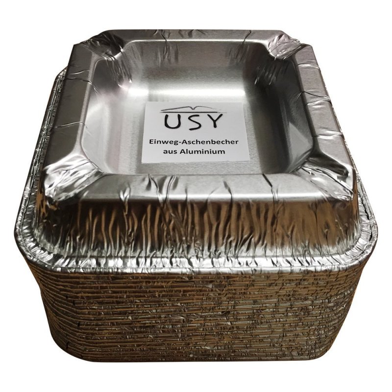 usy Einweg-Aschenbecher aus Aluminium (20 Stck. Packung)