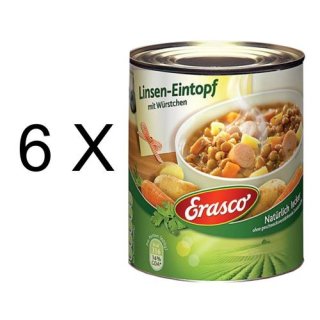 Erasco Linseneintopf mit Würst (6x 800g Dose)